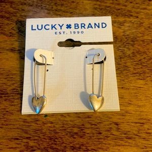 Lucky Brand heart drop earrings.